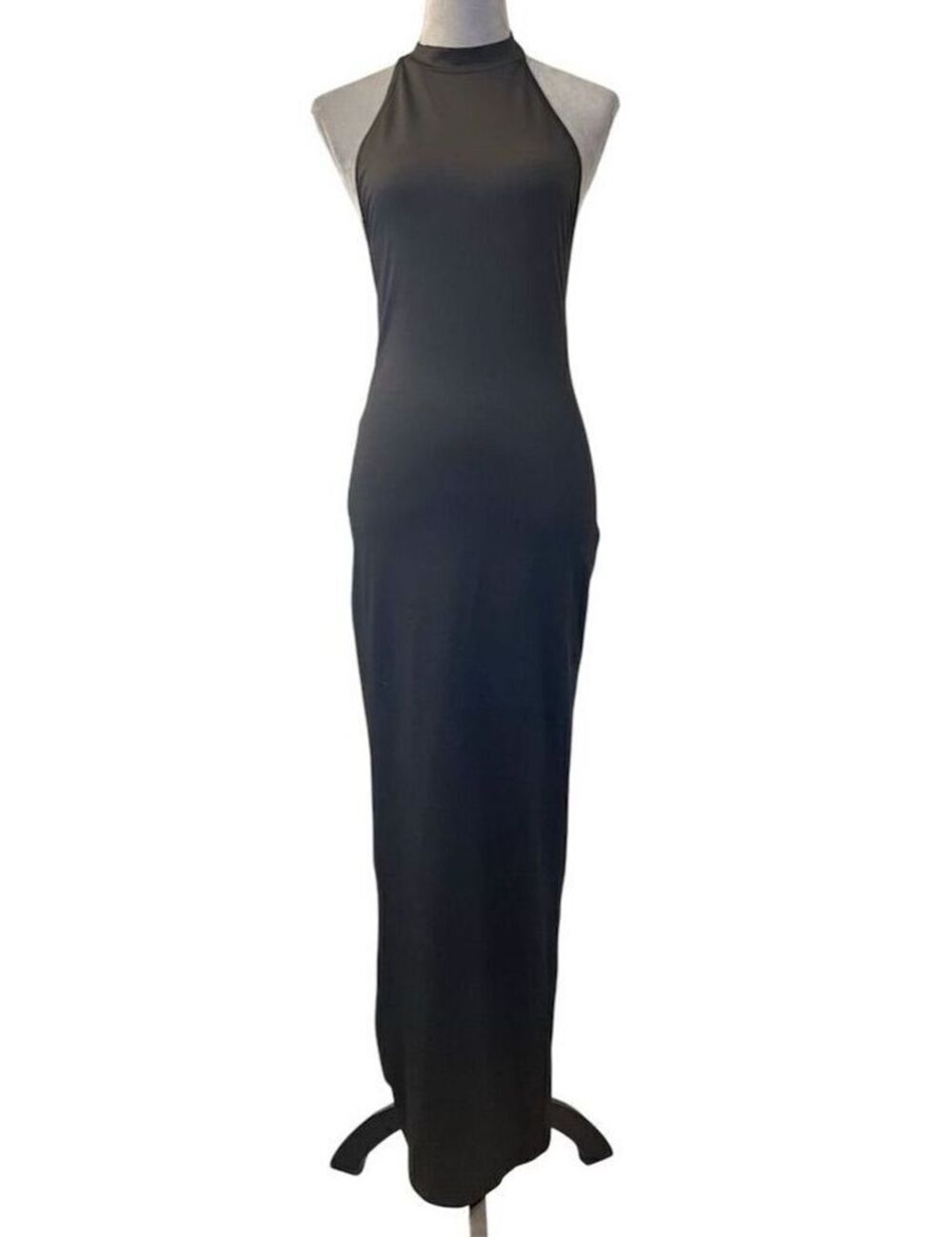 Sexy Sleeveless Backless Bodycon Maxi Dress L Gothic Witchy Cocktail Party Y2K - Picture 2 of 10